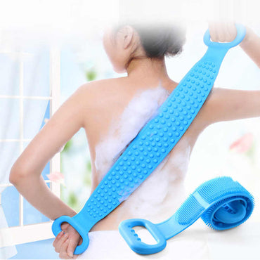 Silicone Body Bath Brush Scrubber Belt – Double-Sided Exfoliating & Massage Shower Cleaner