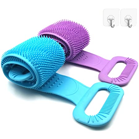 Silicone Body Bath Brush Scrubber Belt – Double-Sided Exfoliating & Massage Shower Cleaner