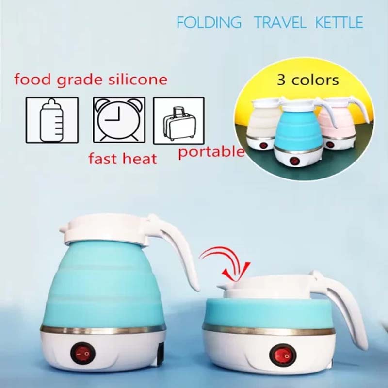 Collapsible Electric Kettle 600ML – Portable Foldable Travel Kettle for Quick Boiling