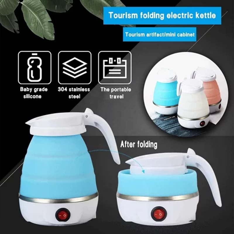 Collapsible Electric Kettle 600ML – Portable Foldable Travel Kettle for Quick Boiling