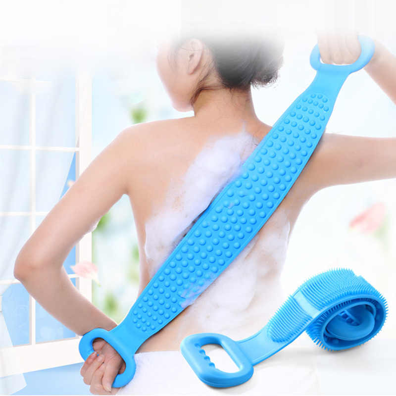 Silicone Body Bath Brush Scrubber Belt – Double-Sided Exfoliating & Massage Shower Cleaner