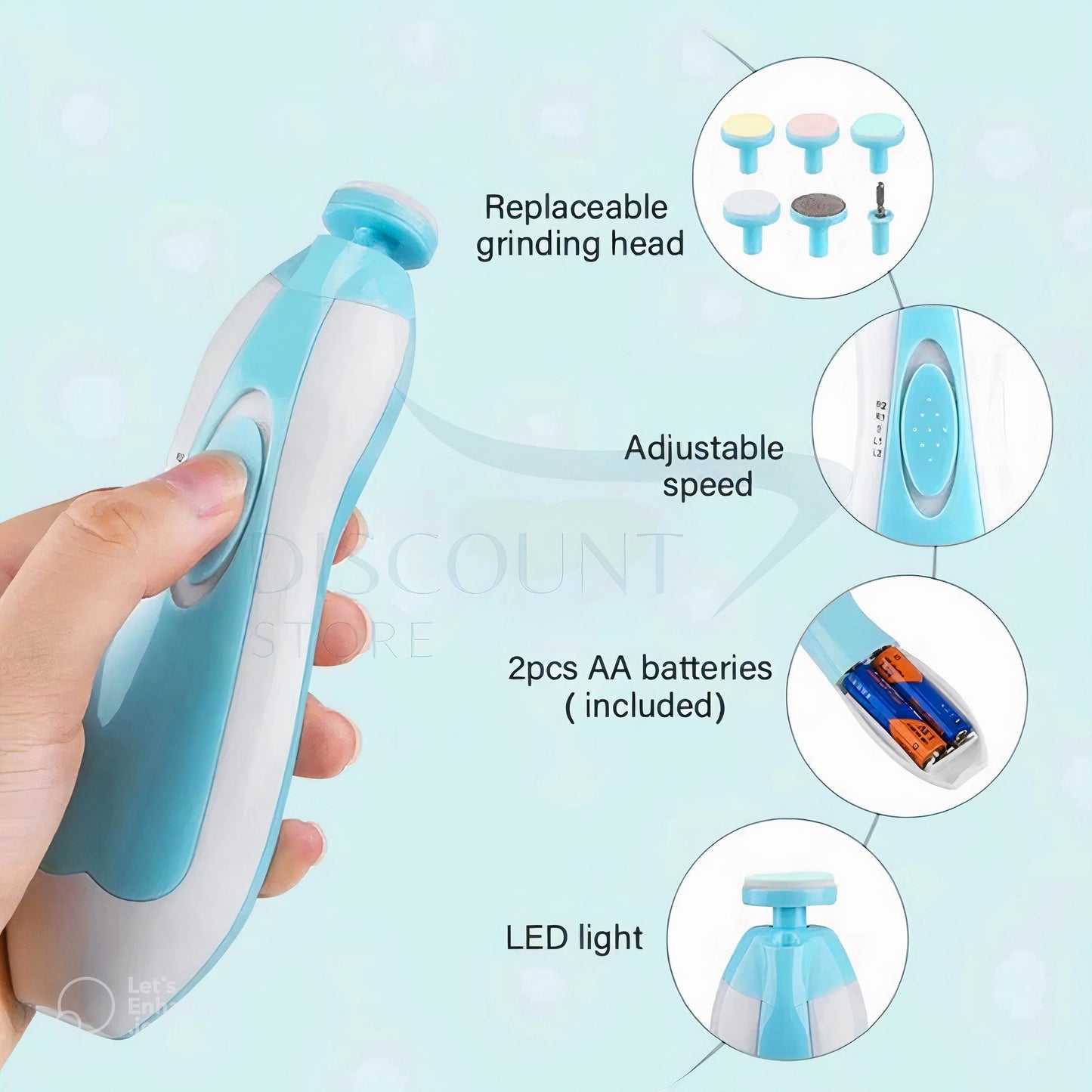6 in 1 Electric Baby Nail Trimmer & Clipper Set