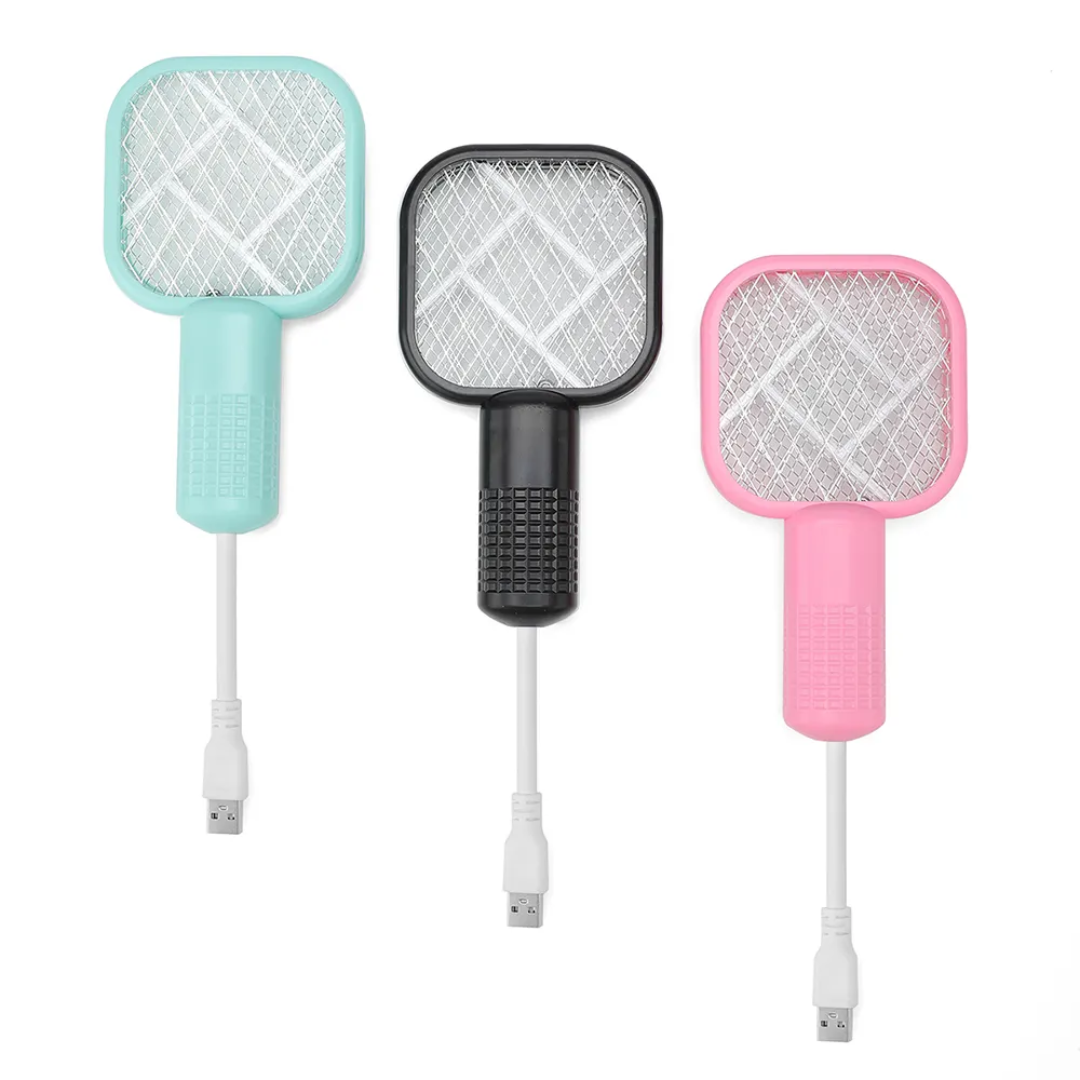 USB Electric Mosquito Swatter Racket with LED Light – Plug & Play
