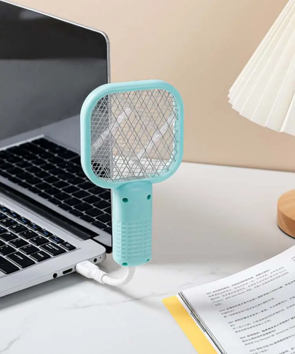 USB Electric Mosquito Swatter Racket with LED Light – Plug & Play